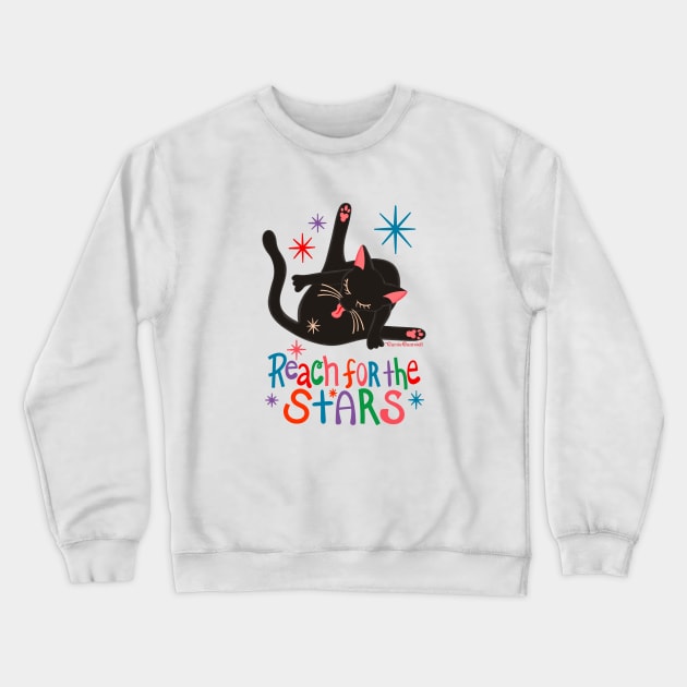 Reach For The Stars - Funny Cat Butt Crewneck Sweatshirt by carriecantwell